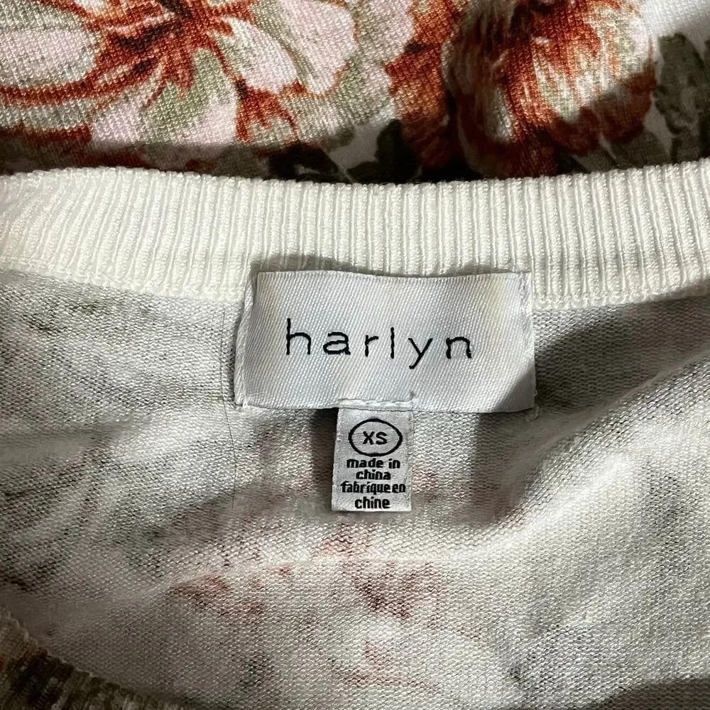 Harlyn Anthropologie Ritchie Floral Ruffled Sweater Size XS